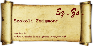 Szokoli Zsigmond névjegykártya